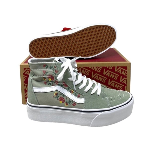 VANS Sk8-Hi Tapered Shoes Platform Women Floral Desert Suede Canvas VN0A7Q5PUDP - Picture 3 of 9